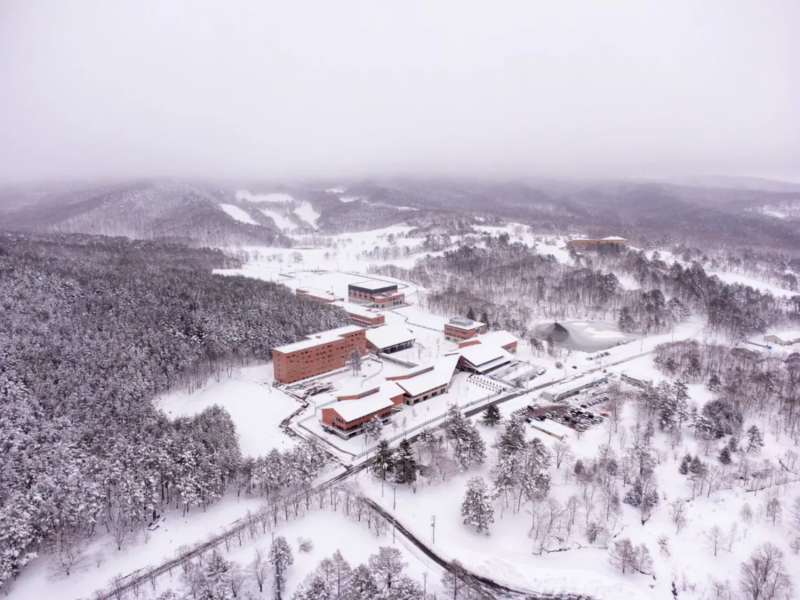 Harrow Appi Japan campus under snow