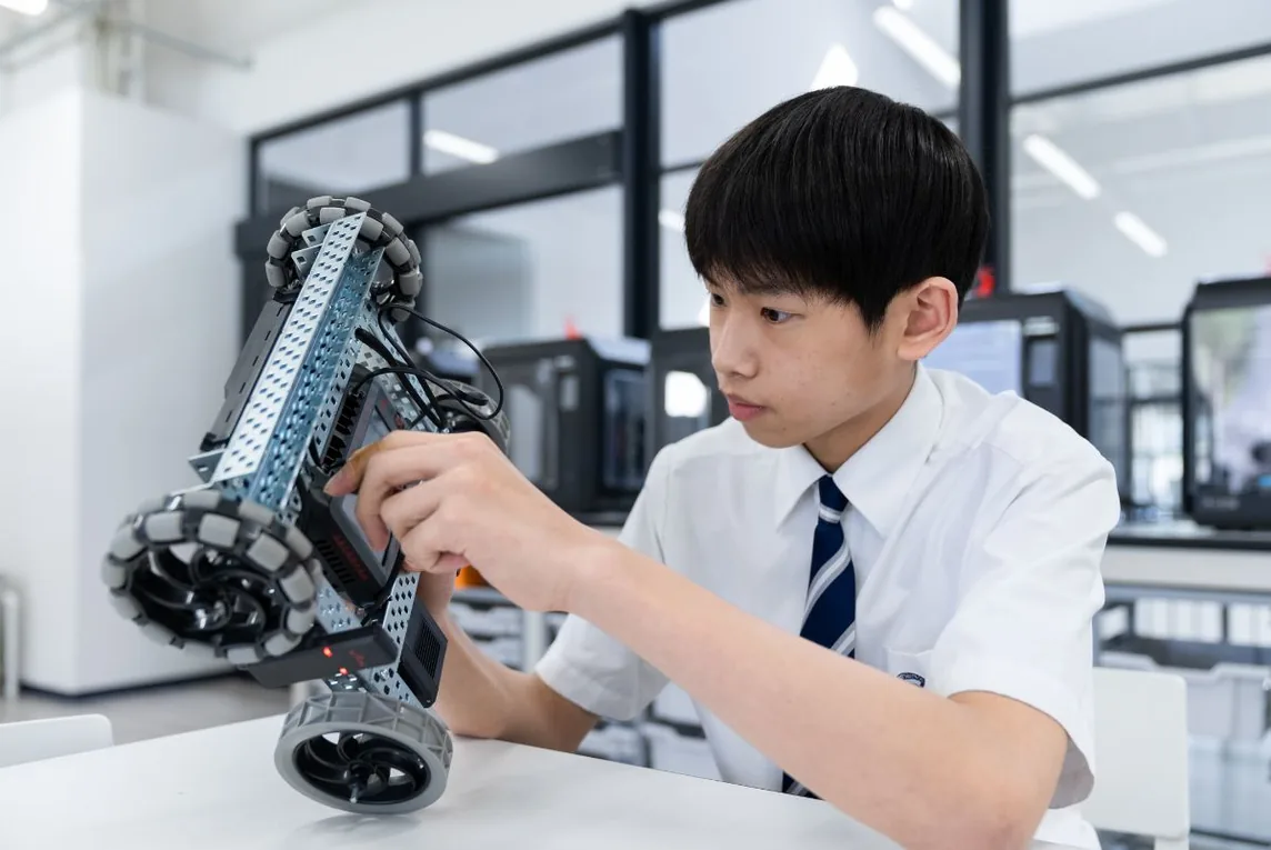 Students working in class